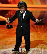 Actor Peter Dinklage winning at  63rd Emmy Awards